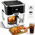 AOJIMYCA Glass Air Fryer, Portable Air Fryer with 6.0QT Glass Container, Adjustable Time & Temp, Power-Off & Overheat Protection, 8-in-1 Non Toxic AirFryer for Quick Easy Meals