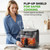 NutriChef 5.8 Quart Air Fryer | Glass Airfryer with 8-in-1 Digital Presets | Stainless Steel Fryer Design | Glass Fry Bowl with Flip-Up Safety Shield | Compact Air-Fryer for Even Cooking | Black