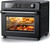Electactic 25QT Air Fryer Toaster Oven Combo,12-in-1 Large Convection Airfryer Oven with 60-Minute Timer,70–450℉ Temperature Control,Roast & Broil, Fits 8-10″ Pizza(Black)