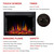 R.W.FLAME Electric Fireplace Insert, Realistic Log Recessed Electric Stove Heater, 4 Color Adjustable Flames, Timer