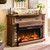 OKD 52" Electric Fireplace with Mantel, Freestanding Fireplace Heater TV Stand with 36" 3-Side Glass Insert for TVs Up to 65" with Storage Cabinet