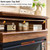 OKD 52" Electric Fireplace with Mantel, Freestanding Fireplace Heater TV Stand with 36" 3-Side Glass Insert for TVs Up to 65" with Storage Cabinet