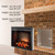 PuraFlame Klaus Electric Fireplace Insert with Fire Crackling Sound, Glass Door and Mesh Screen, 750/1500W, Black