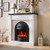 45" Electric Fireplace with Mantel, Stacked Stone Surround 30'' Fireplace Insert Heater for Living Room,Bedroom