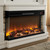 OKD 52 Inch Fireplace TV Stand with 36" 3-Sided Glass Electric Fireplace Heater for Living Room (Antique White)