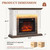 44 Inch Electric Fireplace Mantel with LED Farmhouse TV Stand, Stacked Stone Surround, 23" Insert, Freestanding Entertainment Center