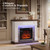 44 Inch Electric Fireplace Mantel with LED Farmhouse TV Stand, Stacked Stone Surround, 23" Insert, Freestanding Entertainment Center