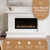 Modern Ember Patton White Mantel Package 64" W x 42" H with 42 Inch Electric Fireplace - 5 Flame Colors, 10 Ember Bed Colors