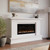 Modern Ember Patton White Mantel Package 64" W x 42" H with 42 Inch Electric Fireplace - 5 Flame Colors, 10 Ember Bed Colors