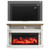 QUW Fireplace TV Stand for TVs up to 65", Farmhouse 52" Fireplace Entertainment Center with 36" 3-Side Glass Electric Fireplace