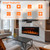 Smart 50 inch WiFi-Enabled Electric Fireplace Inserts, Wall Mount & in Wall recessed Fireplace Heater, w/Realistic Log &Crystals