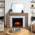Real Flame Brooks 64” Grand Electric Fireplace with Mantel for Living Room or Bedroom, Replaceable Fireplace Insert Heater