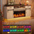 Jocoevol 70'' Fireplace TV Stand with 36‘’ Electric Fireplace, Tall Farmhouse TV Stand for 65/75 Inch TV  with 2 Drawers