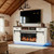 Jocoevol 70'' Fireplace TV Stand with 36‘’ Electric Fireplace, Tall Farmhouse TV Stand for 65/75 Inch TV  with 2 Drawers