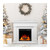 ZAFRO 43 Inch Corner Fireplace TV Stand with Mantel - Electric Fireplace Heater, Wooden Entertainment Center