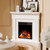 ZAFRO 43 Inch Corner Fireplace TV Stand with Mantel - Electric Fireplace Heater, Wooden Entertainment Center