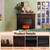 COSTWAY 32-inch Electric Fireplace with Mantel, 1400W Freestanding Fireplace Heater with Remote Control, Thermostat, 6H Timer