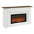 Bowery Hill 67.25" Freestanding Electric Fireplace with Wood Mantel, Realistic Flame and Log Display, Replaceable Heater Insert, Remote Control