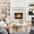 42 Inch Built-in Electric Firebox - Herringbone Brick Background - Includes Realistic Faux Logset, Front Glass Panel