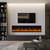 60 inch Electric Fireplace, 4.3" Ultra-Thin Electric Fireplace Inserts, Ultra-Narrow Frame, Wall Mounted and Recessed Fireplace