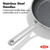 Hybrid 10” Nonstick Stainless Steel Frying Pan, Durable PFAS-Free Ceramic Skillet, Stay-Cool Handle