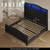 Belffin Queen Size Bed Frame and Headboard, 50.9" Velvet Upholstered Wingback Bedframe with LED Lights & Storage/Charging Station