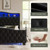 Belffin Queen Size Bed Frame and Headboard, 50.9" Velvet Upholstered Wingback Bedframe with LED Lights & Storage/Charging Station