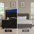 Belffin Queen Size Bed Frame and Headboard, 50.9" Velvet Upholstered Wingback Bedframe with LED Lights & Storage/Charging Station