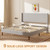 King Size Bed Frame, Linen Upholstered Platform with Wingback Headboard, Wooden Slats Support, No Box Spring Needed