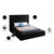 Meridian Furniture Bliss Collection Modern | Contemporary Velvet Upholstered Bed with Deep Button Tufting and Storage Compartments in Rails and Footboard, Black, King