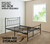 Golden Gate Beds Victorian Style Metal Platform Bed Frame with Antique Wrought Iron-Art Headboard and Footboard, Queen Size, Black Finish