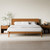 RECCI Japanese Joinery King Size Bed Frame, Mid-Century Modern Solid Bamboo Wood Platform Bed with Tall Headboard,