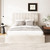 Sismplly Queen Size Cloud Bed Frame with 47" Tall Headboard, Velvet Upholstered Platform Bed with Thickened Sides & Footboard