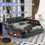 Multifunction Smart King Bed Frame, Luxury Upholstered Platform with Massage Recliner/Bluetooth Speaker/USB Charging Station/Storage Drawers