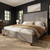 HOWE King Size Bed Frame with 50.8 Inch Corduroy Wingback Headboard, Taupe | Modern Upholstered Platform Bed, Solid Wood Slats