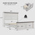 Aitjunz Queen Size Wood Platform Bed Frame with 20" Tall Roman Column Decoration Footboard & 2 Large Storage Drawers, No Box Spring Needed (White)