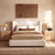 Queen Size Modern Upholstered Platform Bed with Wingback Headboard, Wooden Strong Slats Support, Noise-Free, No Box Spring Needed, Easy Assembly, Beige