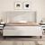 AMERLIFE King Size Upholstered Bed Frame with 50.8" Tall Headboard, Wingback Platform Bed with Solid Wood Legs, Wooden Slats