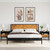 Howizz Lenia 3 Pieces Bedroom Set, Queen Bed Frame with 2 Matching Nightstands – Modern Wood Platform Bed Set, Chevron Diamond Design