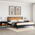 Howizz Lenia 3 Pieces Bedroom Set, Queen Bed Frame with 2 Matching Nightstands – Modern Wood Platform Bed Set, Chevron Diamond Design