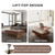 Lift Coffee Table with Storage & Adjustable Height, Solid Wood Coffee Table Fluted Center Table Accent Tea Table or Living Room