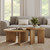 Nathan James Davis Round Wooden Coffee Table, Nesting Coffee Table Set for Living Room, Light Brown