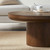 Eafurn 35.98inch Round Wood Coffee Table with Cylindrical Leg, Farmhouse Cocktail Solid Circle Center Wooden Table