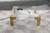 Contemporary Glass Top Coffee Table with Sturdy Stainless Steel and Acrylic Base, 36" W x 36" D x 16.5" H, Gold