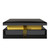 Merax 43.3" Modern Glossy Square Storage Coffee Table with 4 Drawers, Gold Accents, Functional Center Tables for Living Room