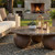 Modway Pietra Modern Sculptural Indoor/Outdoor Round Coffee Table in Dark Emperador Marble