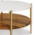 SIMPLIHOME Wagner Coffee Table - 30 inch Wide Solid Acacia Wood and Genuine Marble Round Living Room Table in White