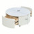 Merax 29.5" Round Fluted Coffee Table for Living Room, Movable Accent Table with Casters and 2 Storage Drawers