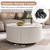 Merax 29.5" Round Fluted Coffee Table for Living Room, Movable Accent Table with Casters and 2 Storage Drawers
