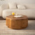 KEIKI 31.5" Round Coffee Table for Living Room, Flower-Shaped Rattan Coffee Table with Lift-Off Lid Storage
